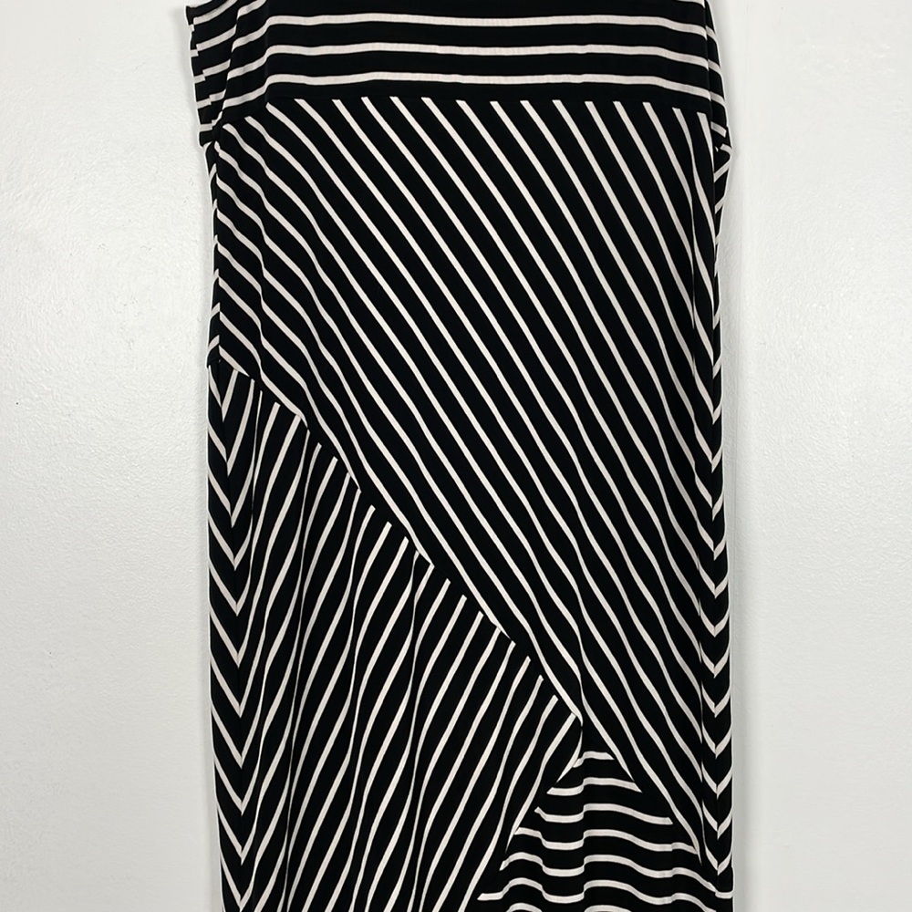 Travelers By Chico's Womens L Maxi Dress Sleeveless Slinky Stretch Striped Dress - Picture 8 of 11